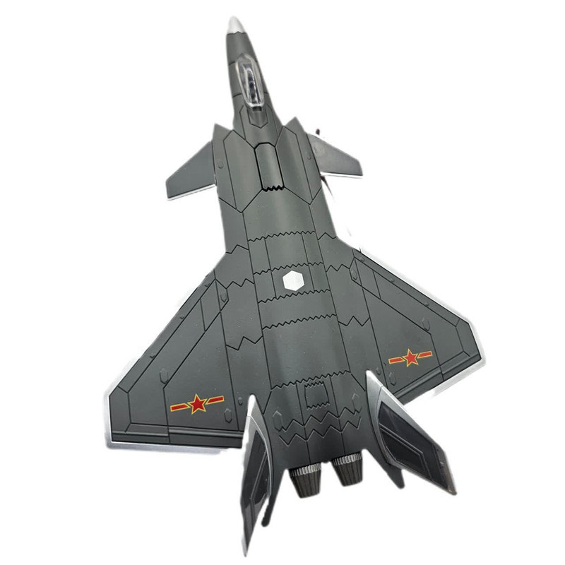 ماکت هواپیما ناب سل مدل جت جنگنده تمام فلز موزیکال چراغدار عقب کش Musical fighter jet with lights chengdu J-20
