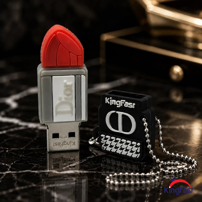 فلش مموری کینگ فست طرح رژ لب مدل Dior Lipstick MP-13 ظرفیت 32 گیگابایت با رابط USB 3.0