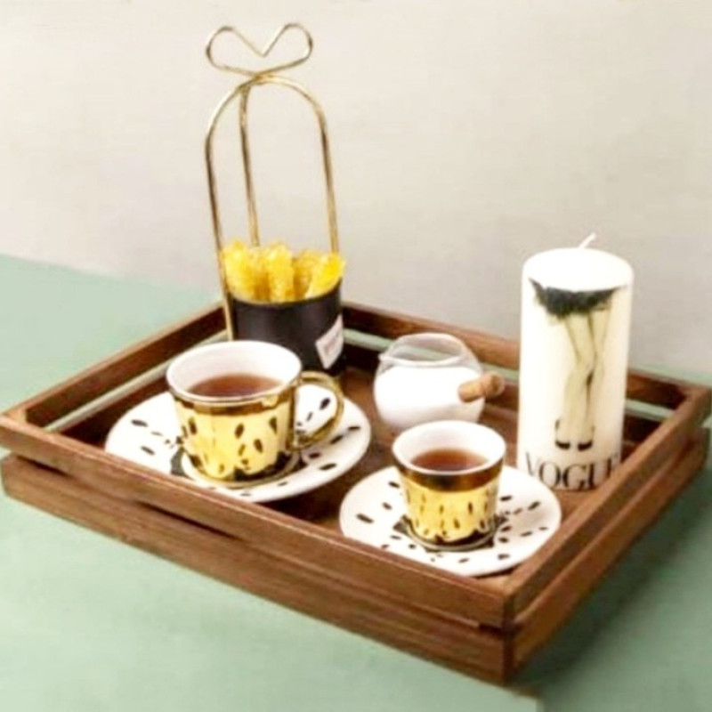 سینی سرو چوبی تمام چوب کد S01 مناسب پذیرایی و سرو فینگرفود، تنقلات و میوه