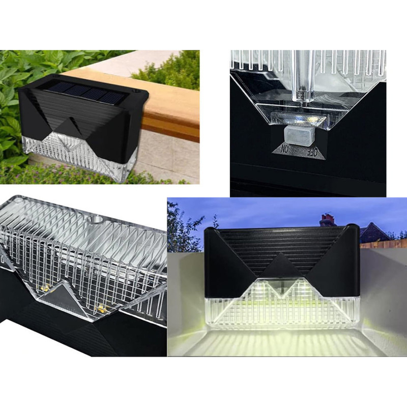 چراغ پارکی خورشیدی  طرح لب پله ای مدل SOLAR DECK LIGHTS مجموعه 12 عددی