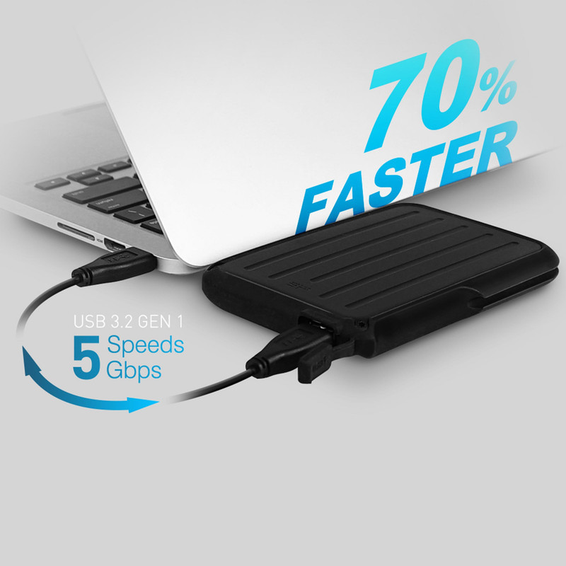 هارد اکسترنال سیلیکون پاور مدل Armor A66 ظرفیت یک ترابایت دارای رابط USB Type-A 3.2