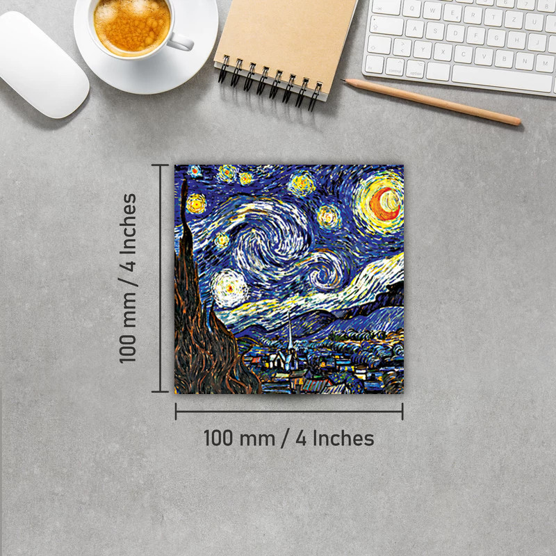 زیر لیوانی مدل رومادون طرح نقاشی شب پر ستاره ونگوگ VanGogh کد 05