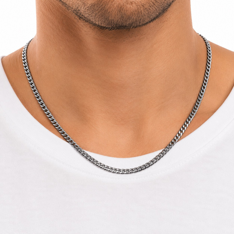 گردنبند استیل رنگ ثابت مردانه  مدل 65