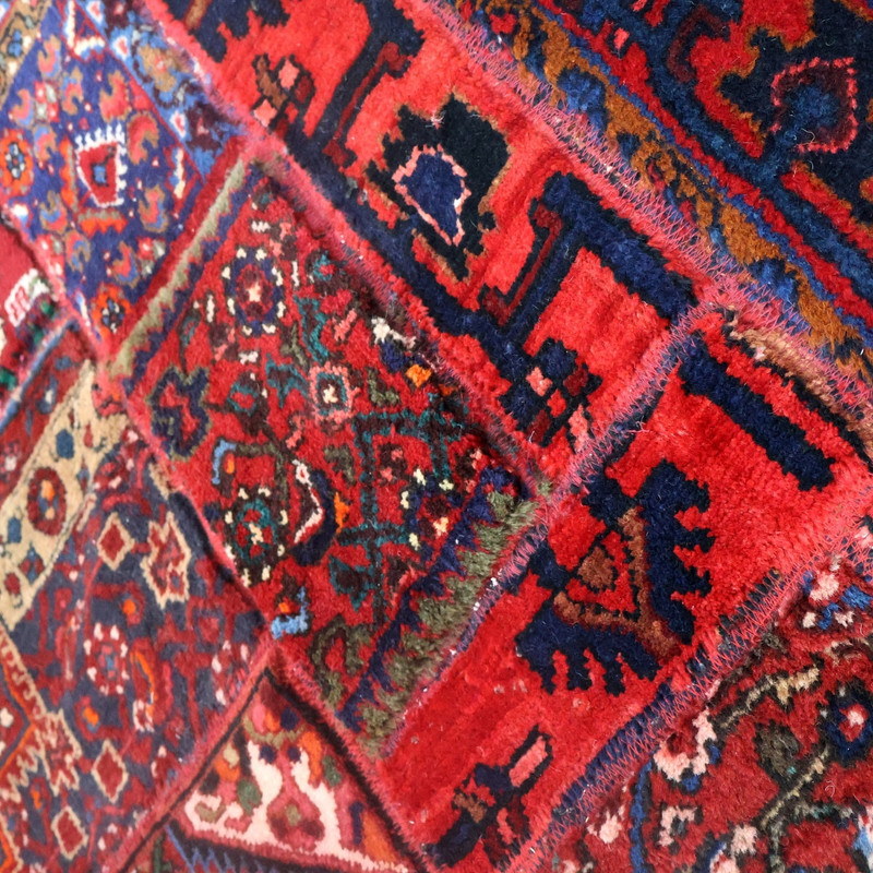 کلاژ فرش دستباف 1.5 متری کارپینوس مدل دستبافت آنتیک طرح سلطنتی
