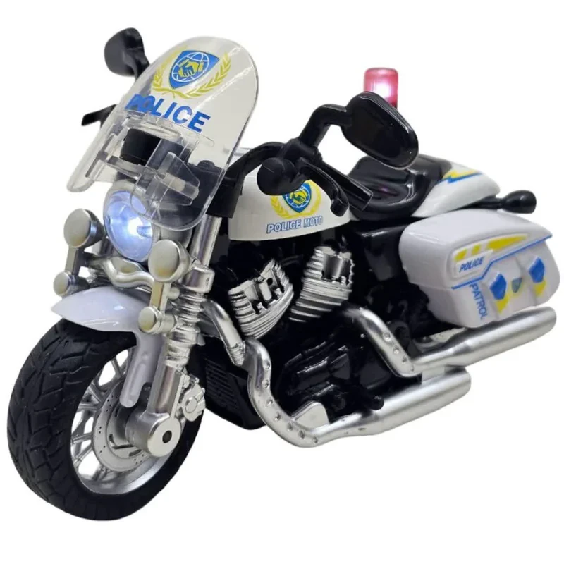 موتور بازی ناب سل مدل پلیس فلزی موزیکال چراغدار عقب کش کد Pull-back musical metal police car with lights