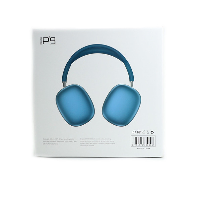 هدفون بلوتوثی مدل P9-950BT بدون قابلیت نویز کنسلینگ، درگاه شارژ USB Type-C، جک 3.5 میلی متری، شیار کارت حافظه، دارای میکروفون داخلی