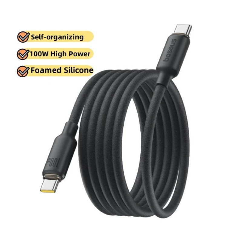 کابل USB-C بیسوس مدل Silicone Pro Magnetic 100W طول 1 متر