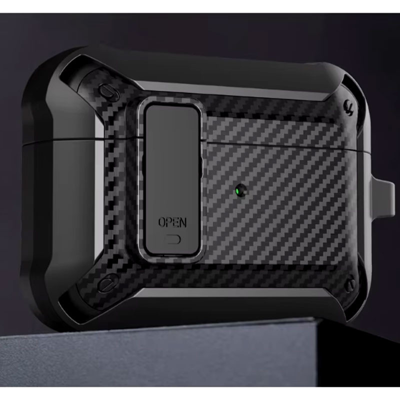 کاور مسیر مدل Eggshell Carbon OPN Lock مناسب برای کیس هدفون بی سیم اپل Airpods 4
