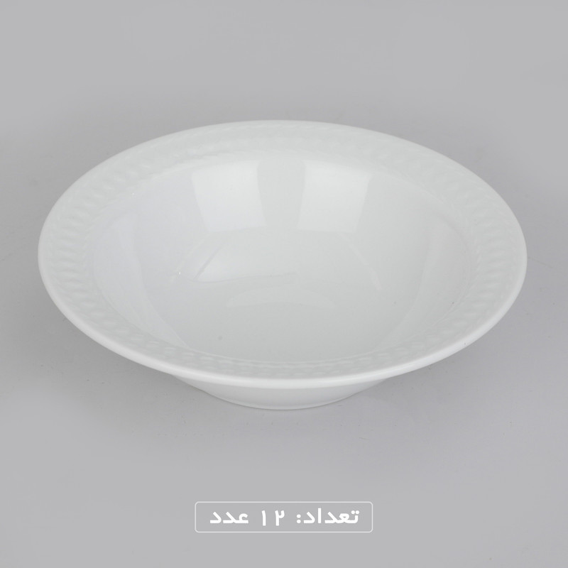 سرویس غذاخوری 102 پارچه چینی زرین ایران سری رادیانس مدل White درجه یک