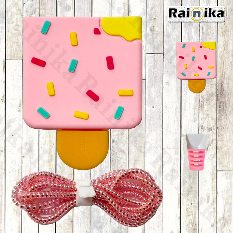 محافظ کابل شارژر دیواری رینیکا مدل Ice Cream BA مناسب برای شارژر اپل 20 وات ba مجموعه 5 عددی