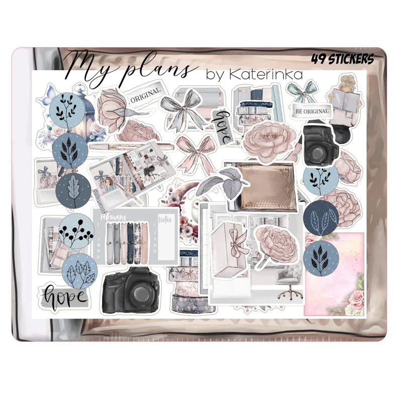 برچسب کاترینکا طرح برش خورده بولت ژورنال و اسکرپ بوک مدل My Plans بسته 49 عددی