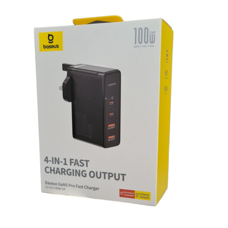 شارژر دیواری 100 وات بیسوس مدل GAN5 PRO 100W به همراه کابل USB-C