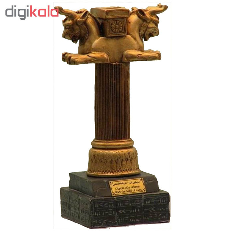 مجسمه تندیس و پیکره شهریار مدل سر ستون با سر شیر و ستون متوسط کد MO160