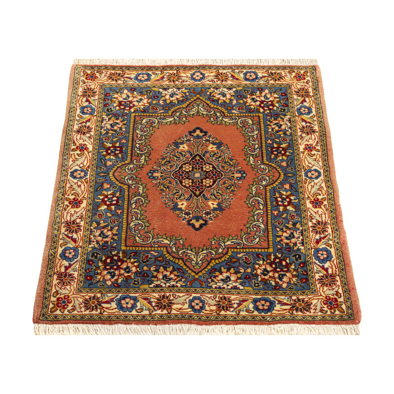 فرش دستبافت 0,6 متری مدل ساروق کد 45P9177 زمینه لاکی