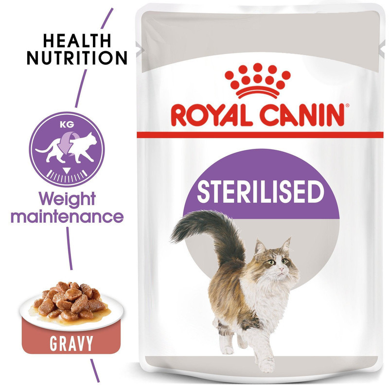 پوچ گربه بالغ عقیم شده رویال کنین مدل Sterilised وزن 85 گرم
