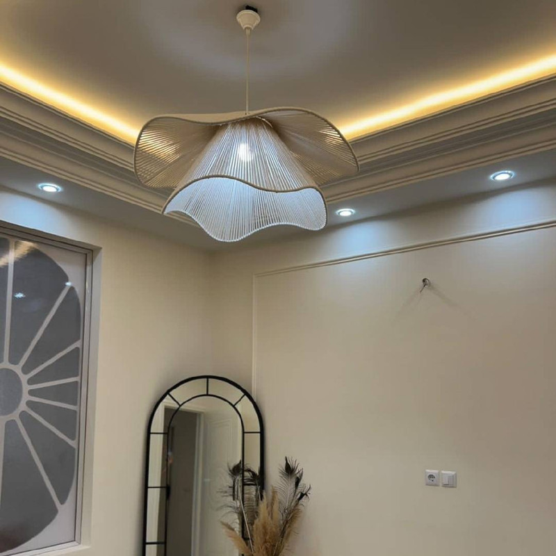 لوستر بافتنی مدل مکرومه مدل لاله