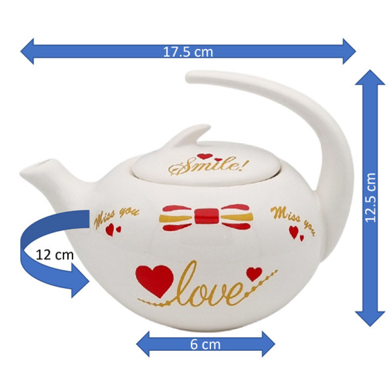 قوری مدل ارکیده کد 11213xlove گنجایش 600 میلی لیتر
