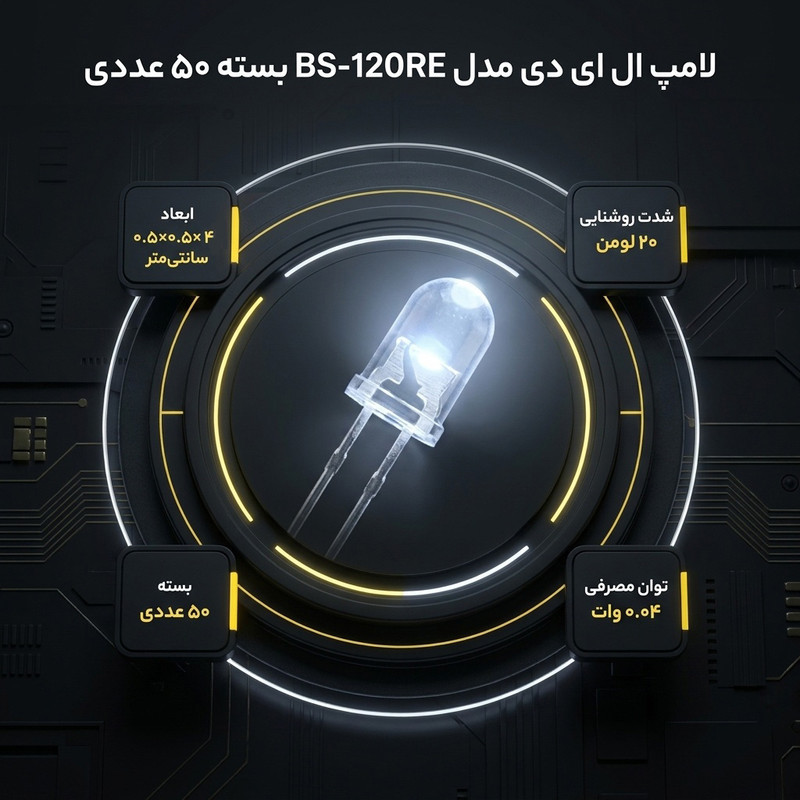 لامپ ال ای دی 0.04 وات مدل BS - 120RE بسته 50 عددی