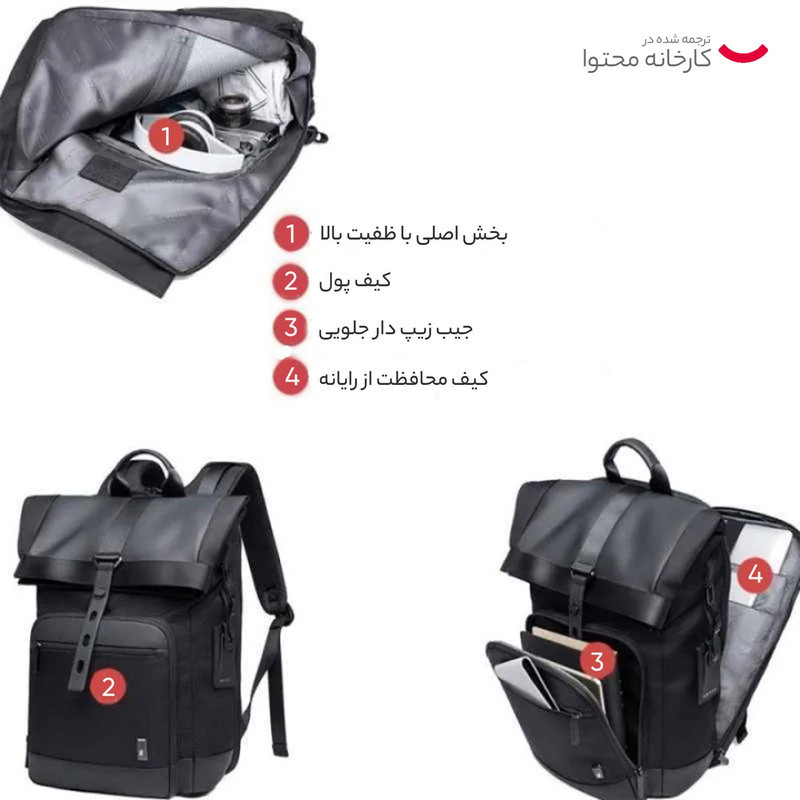 کوله پشتی لپ تاپ بنج مدل BG-G66 مناسب برای لپ تاپ تا 15.6 اینچی