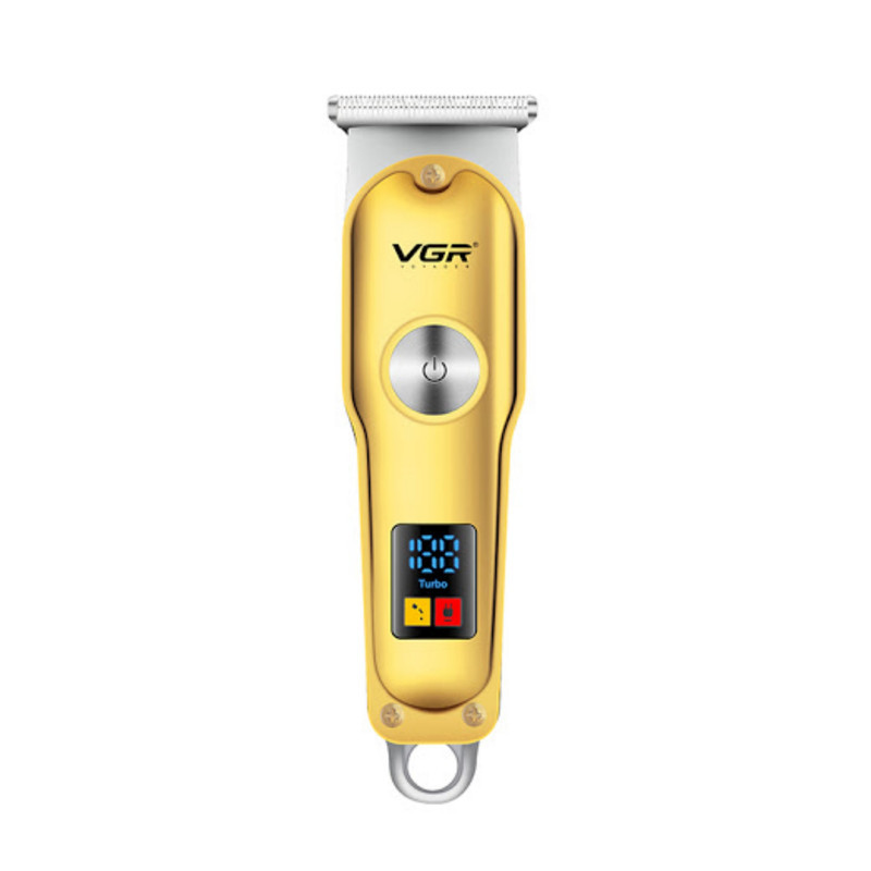 ماشین اصلاح موی سر و صورت وی جی ار مدل V-290 با تیغه استیل ضد زنگ، نمایشگر دیجیتال، قابلیت دو سرعته، منبع تغذیه برق و شارژ، سه شانه اصلاح 1 تا 3 میلی‌متر، مدت زمان استفاده 120 دقیقه و شارژ 90 دقیقه