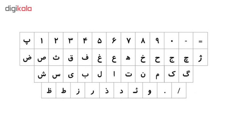 برچسب مشکی رنگ حروف و علایم استاندارد فارسی