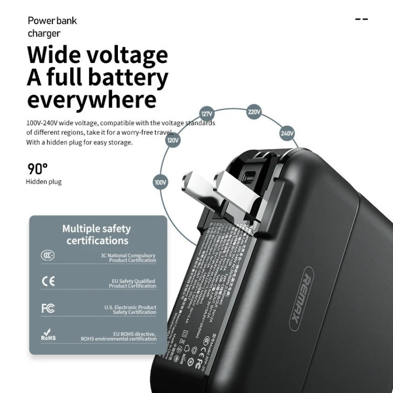 پاوربانک ریمکس مدل Infinity All in one - AC charger-RPP-20 ظرفیت 15000 میلی آمپرساعت