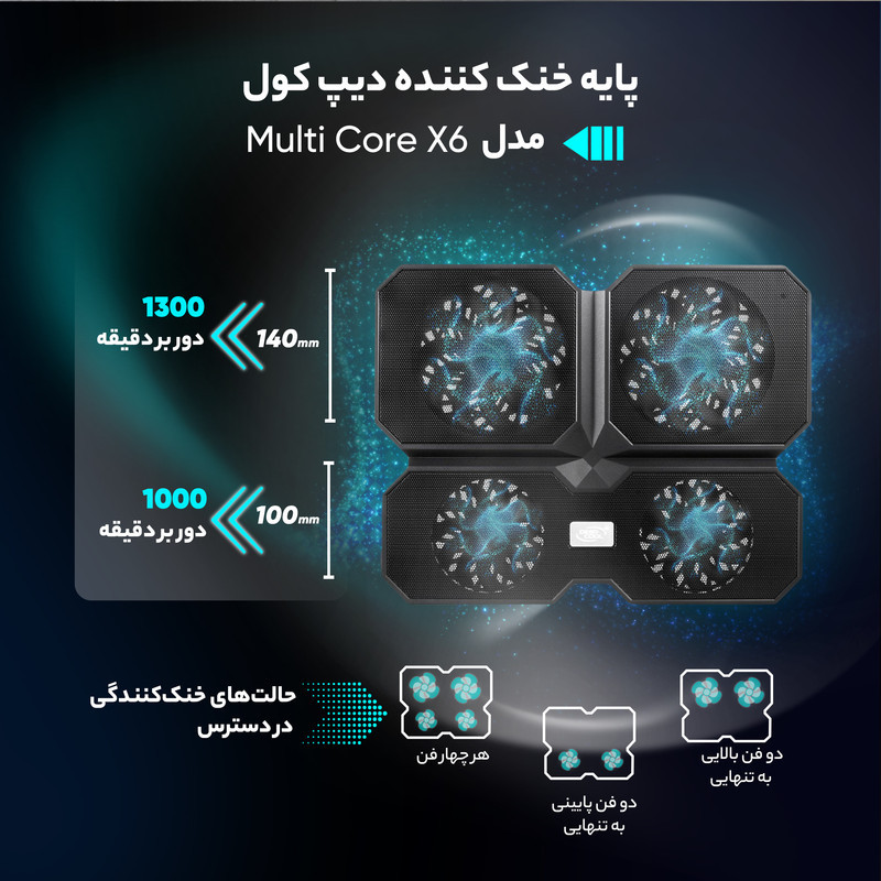 پایه خنک کننده دیپ کول مدل Multi Core X6