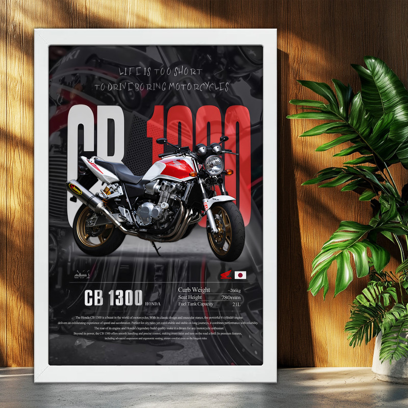 تابلو بکلیت طرح موتور سنگین هوندا سی بی HONDA CB1300 مدل W-po1902 فریم سفید