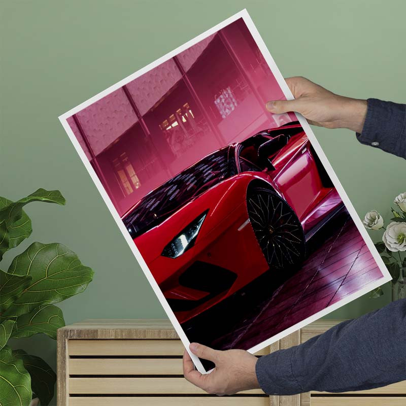 پوستر کارنيکا طرح لامبورگینی اونتادور Lamborghini Aventador کد 17995 مجموعه 8 عددی