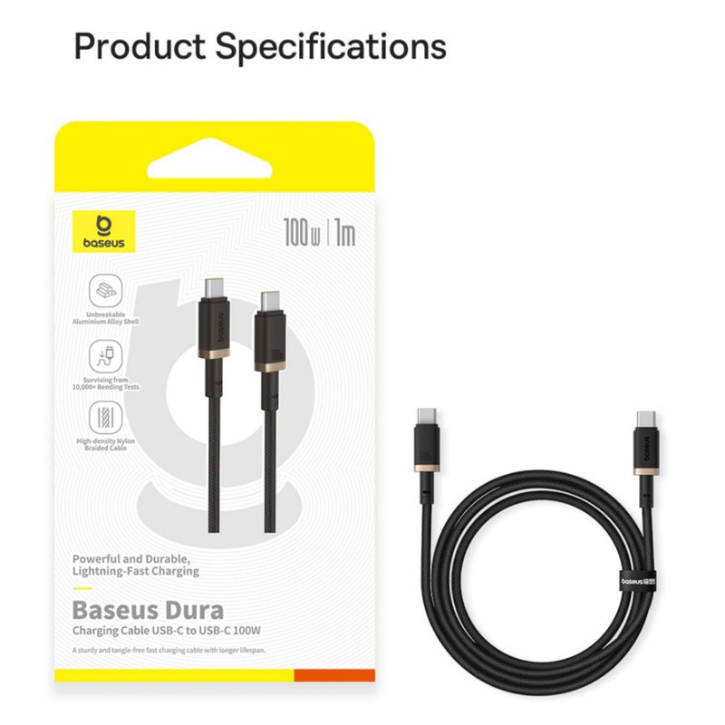 کابل USB-C بیسوس مدل Dura Series 100W طول 2 متر
