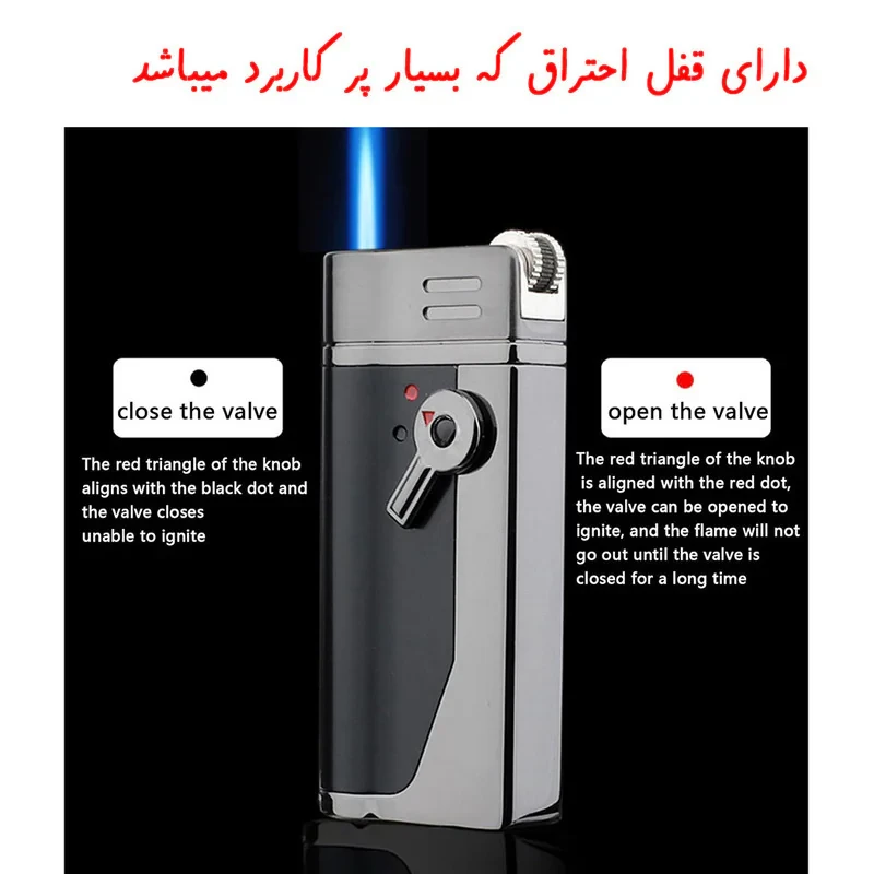 فندک جوبن گازی مدل قفل دار طرح چندکاره لاکچری کد 52