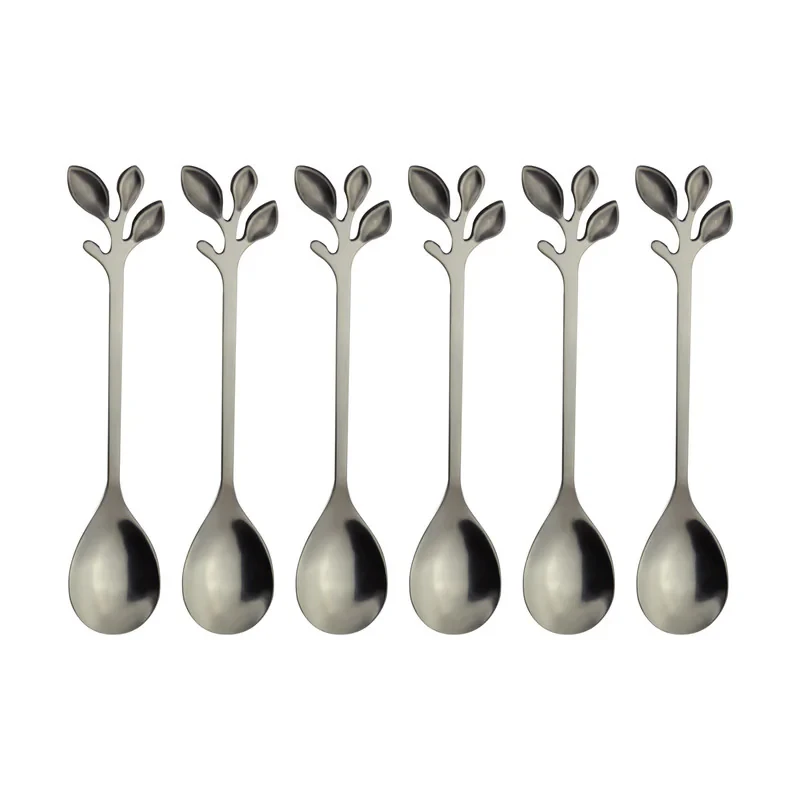 قاشق چای خوری مدل برگ کد 502 بسته 6 عددی