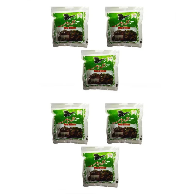 فیلتر چای قزل چای مدل کیسه ای بسته 60 عددی مجموعه 6 عددی