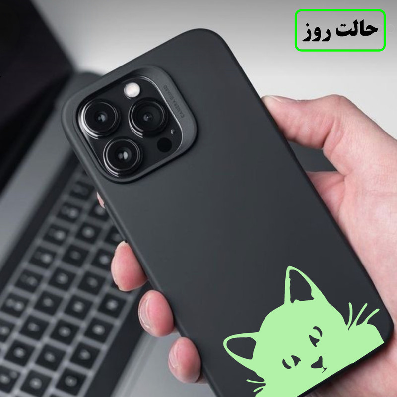 استیکر کلید و پریز مدل شبنما طرح گربه آویزان
