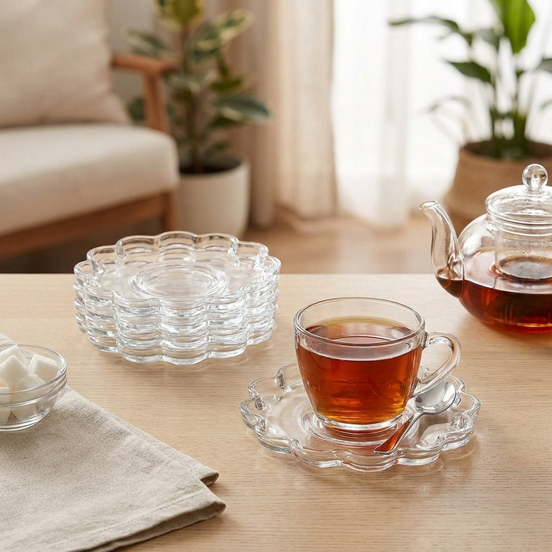 نعلبکی پاشاباغچه مدل papatya کد 54531 بسته 6 عددی