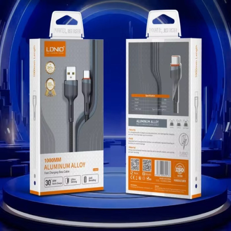 کابل تبدیل USB به USB-C الدینو مدل LS641 FAST CHARGE طول 1 متر