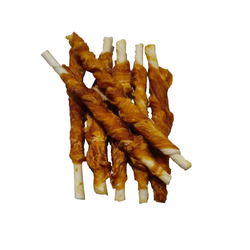 تشویقی سگ مدل دورپیچ با طعم مرغ وزن 100 گرم
