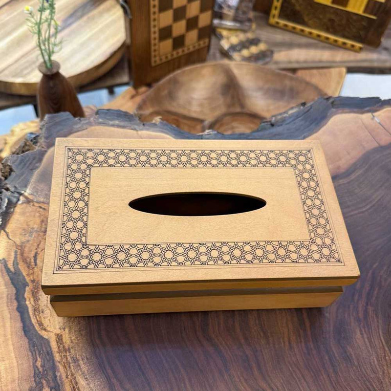 جعبه دستمال کاغذی مدل حکاکی سنتی