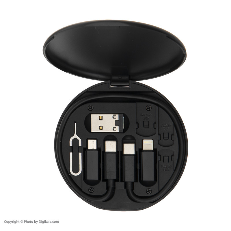 کابل تبدیل USB-C به USB-C  لایتنینگ  USB  micro USB جی بی کیو مدل MAD-01 طول 0.23 متر