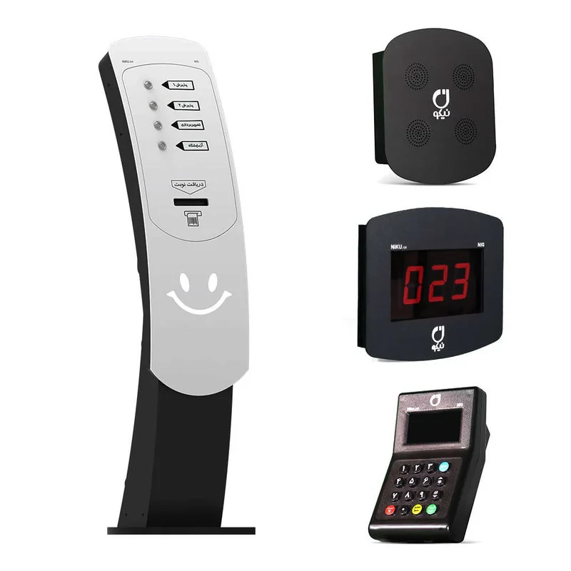 دستگاه نوبت‌ دهی نیکو مدل NiQ-110 به همراه نمایشگر و کیپد و فراخوان صوتی