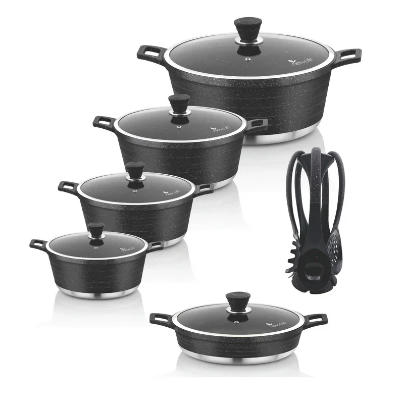 سرویس قابلمه و تابه گرانیتی 16 پارچه نیولایف مدل AFRA-6316