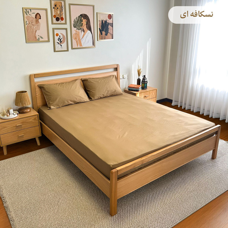 سرویس ملحفه پامیل مدل PlainHK دو نفره 3 تکه