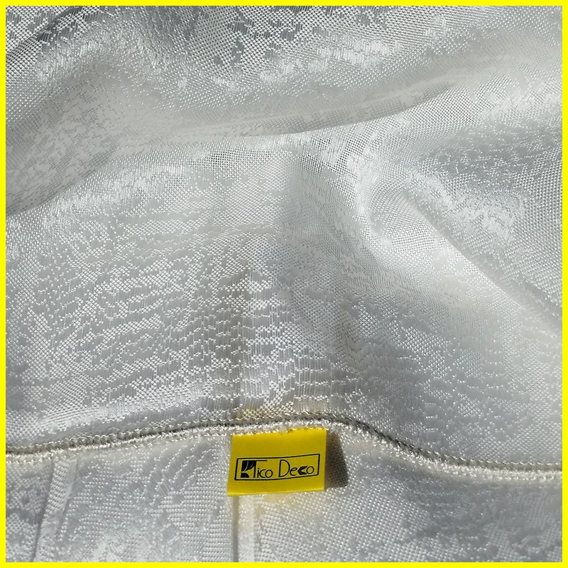 پرده پانچ تیکو دکو مدل حریر کتان ژاکارت طرح محو مدل بدون نیاز به آستر سایز 180 × 140 سانتی‌متر