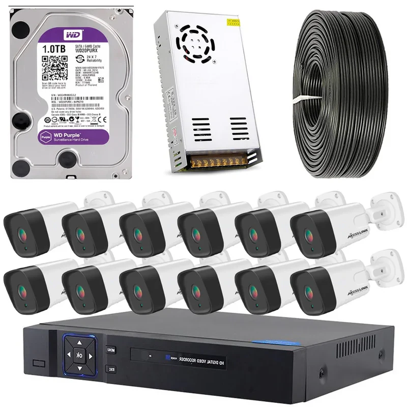 سیستم امنیتی نظارتی کامل مدل FULL HD KIT 012 SB - AXESSLINK