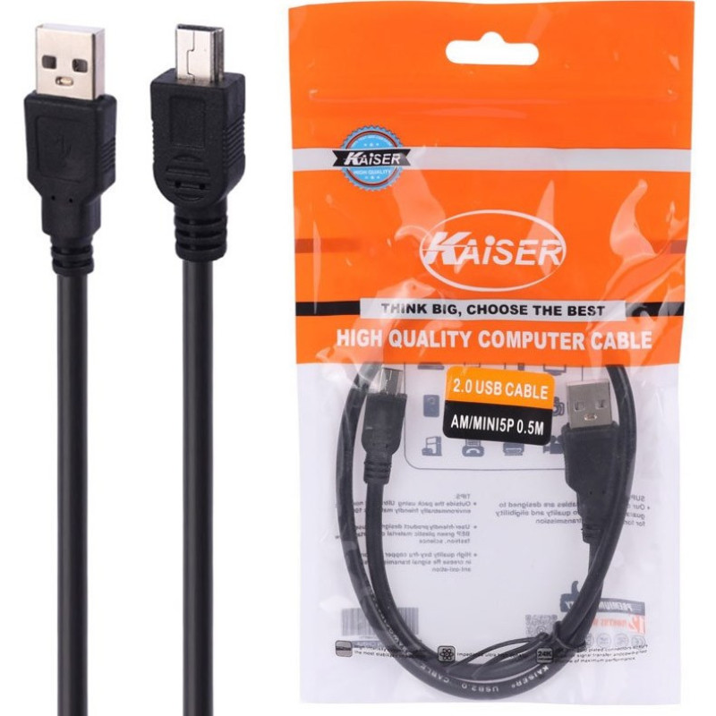 کابل تبدیل USB به MiniUSB کایزر مدل AMMINI طول 0.5 متر