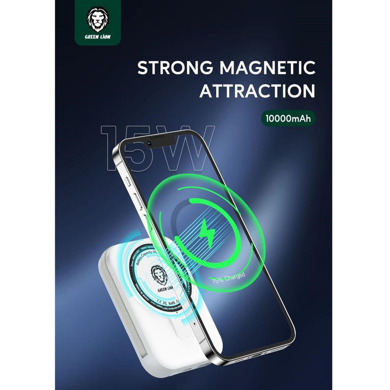 پاوربانک گرین لاین مدل Monaco MagSafe 22.5w ظرفیت 10000 میلی آمپر ساعت