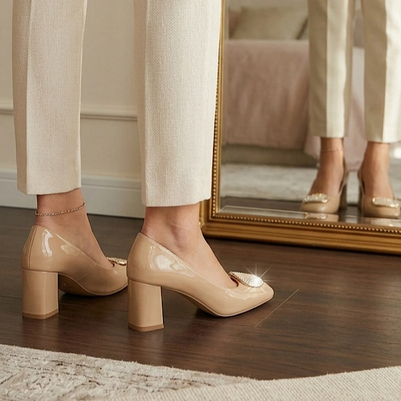 کفش پاشنه کوتاه زنانه سالی مد مدل بیوتی