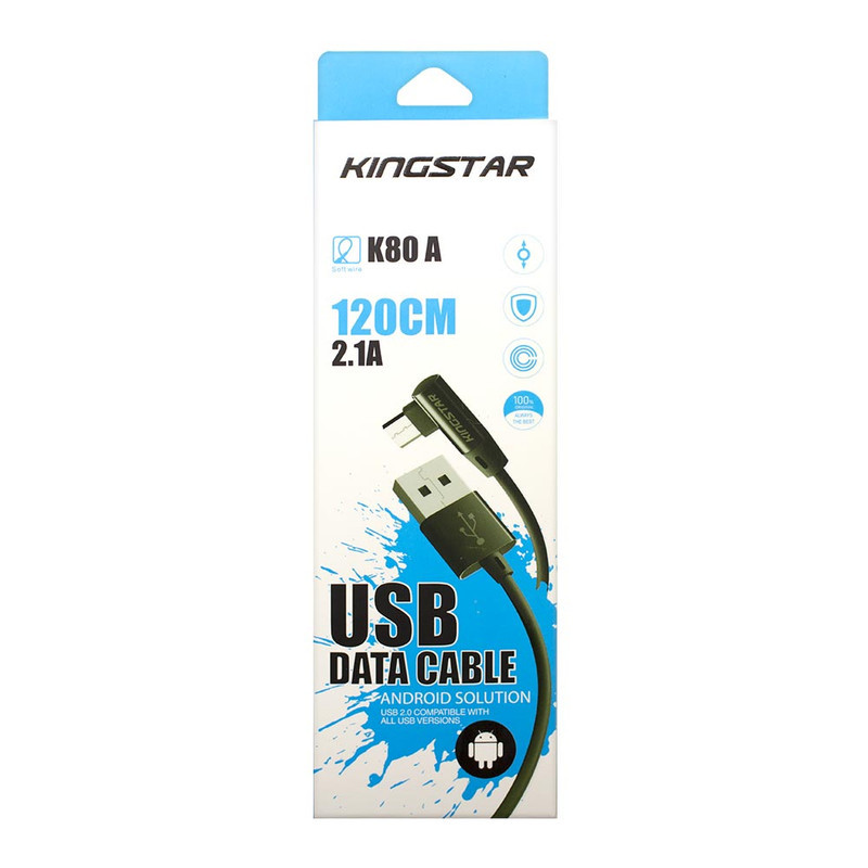 کابل تبدیل USB به microUSB کینگ استار مدل K80A طول 1.2 متر