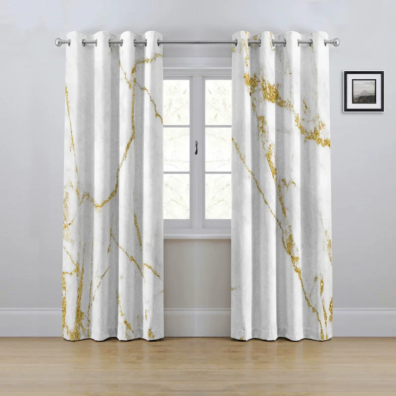 پرده مدل پانچی طرح ماربل سایز 280x145 سانتی متر
