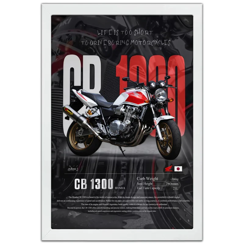 تابلو بکلیت طرح موتور سنگین هوندا سی بی HONDA CB1300 مدل W-po1902 فریم سفید